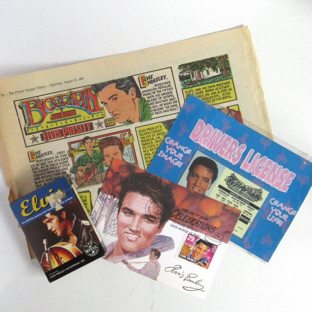 Elvis Presley, Collectible lot, Cards, Comicstrip, DL, Postcard/Stamp, Vintage